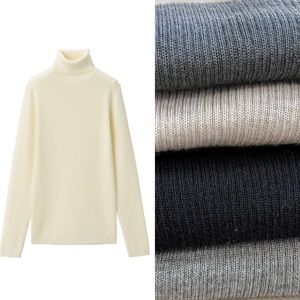 FOUR MUJI Non-itchy Rib Knit Turtle Neck Sweater Wool